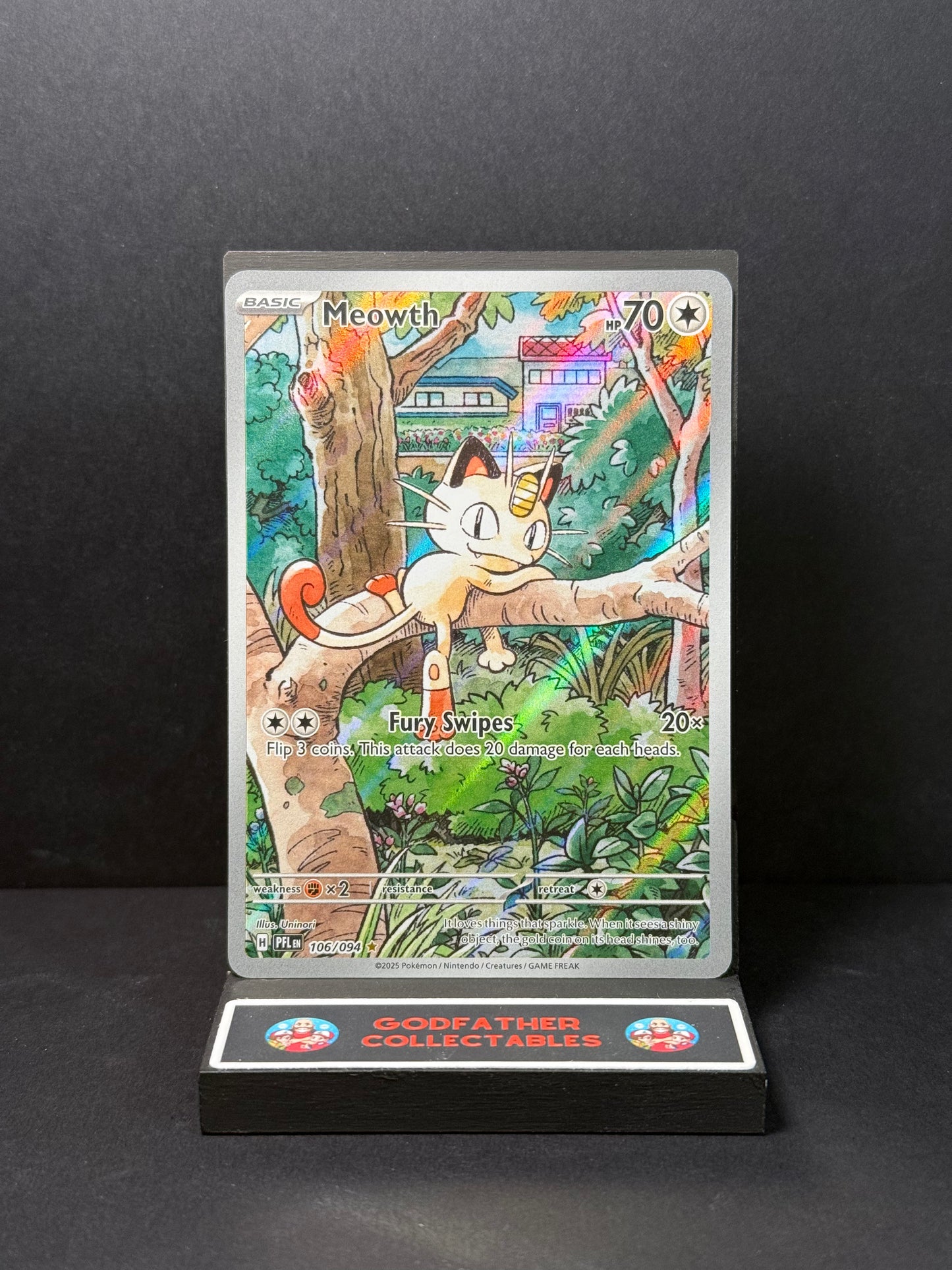 Pokémon Phantasmal Flames Illustration Rare Meowth #106