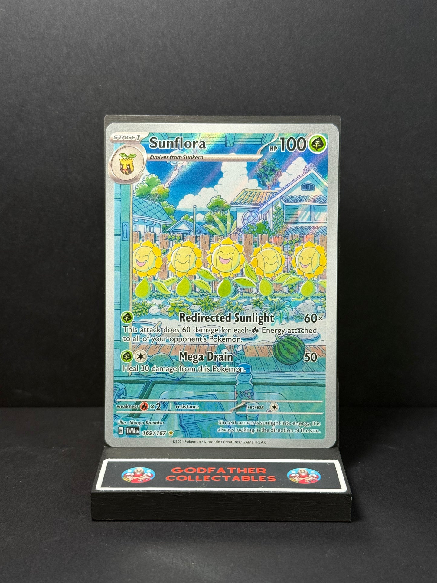 Pokémon Twilight Masquerade Illustration Rare Sunflora #169