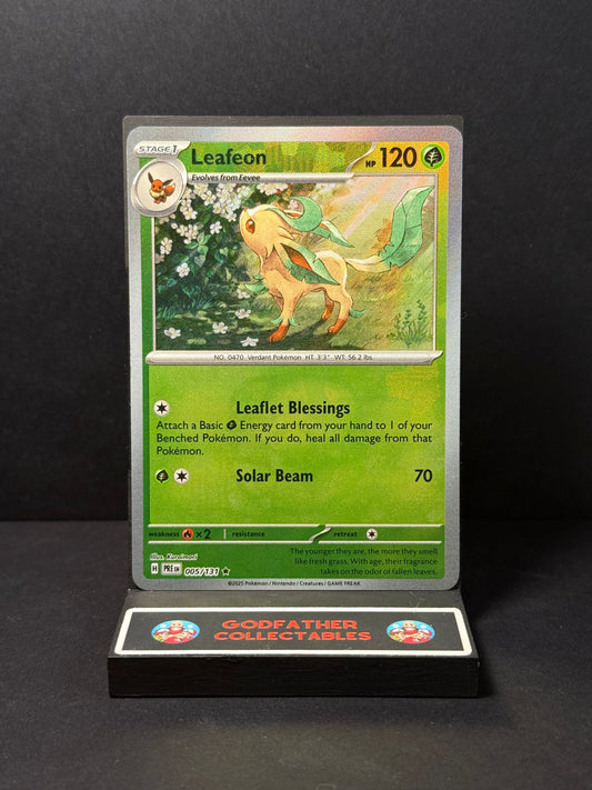 Pokémon Prismatic Evolutions Rare (Master Ball Pattern) Leafeon #005
