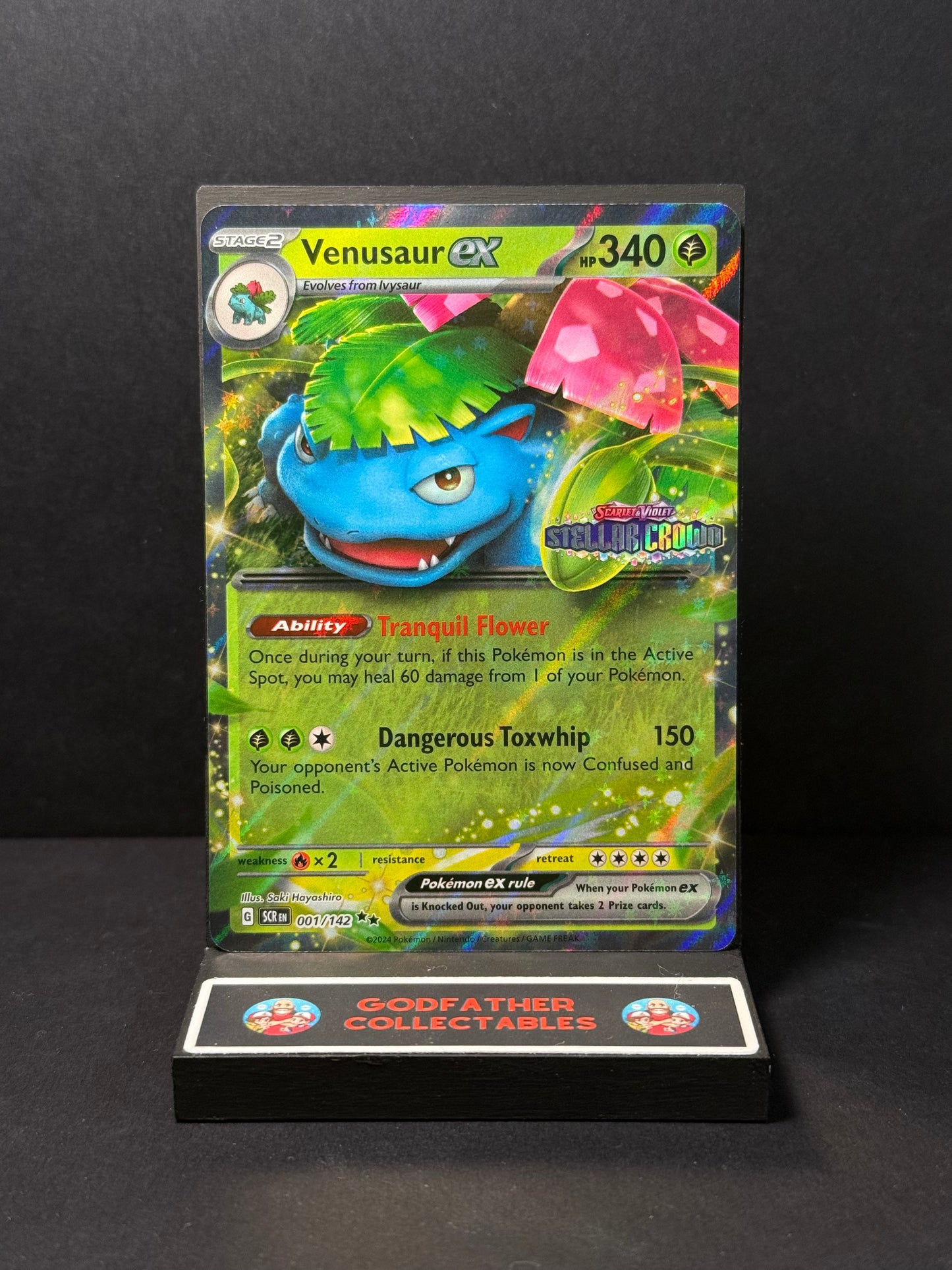 Pokémon Stellar Crown Double Rare Stamped Venusaur ex #001