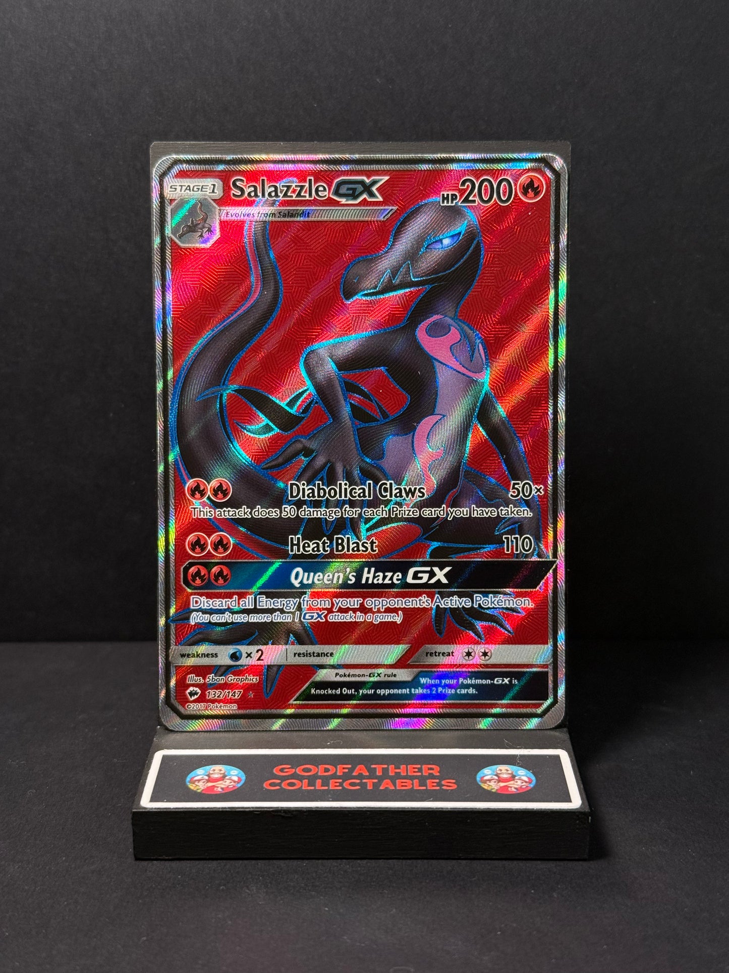 Pokémon Burning Shadows Ultra Rare Fa Salazzle GX #132 LP