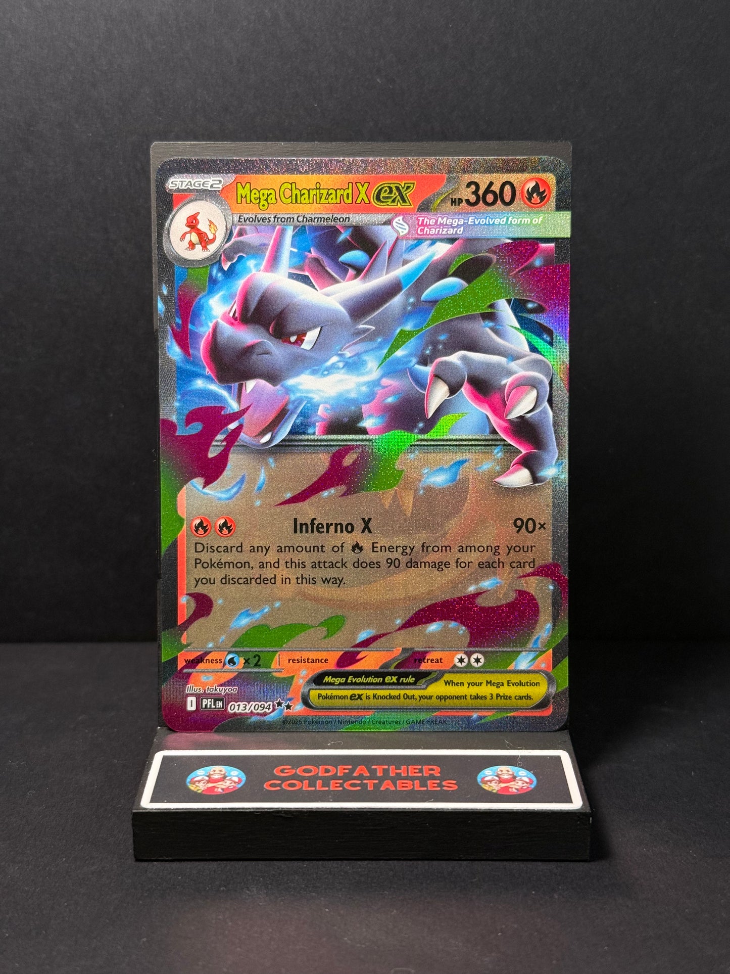 Pokémon Phantasmal Flames Double Rare Mega Charizard X ex #013
