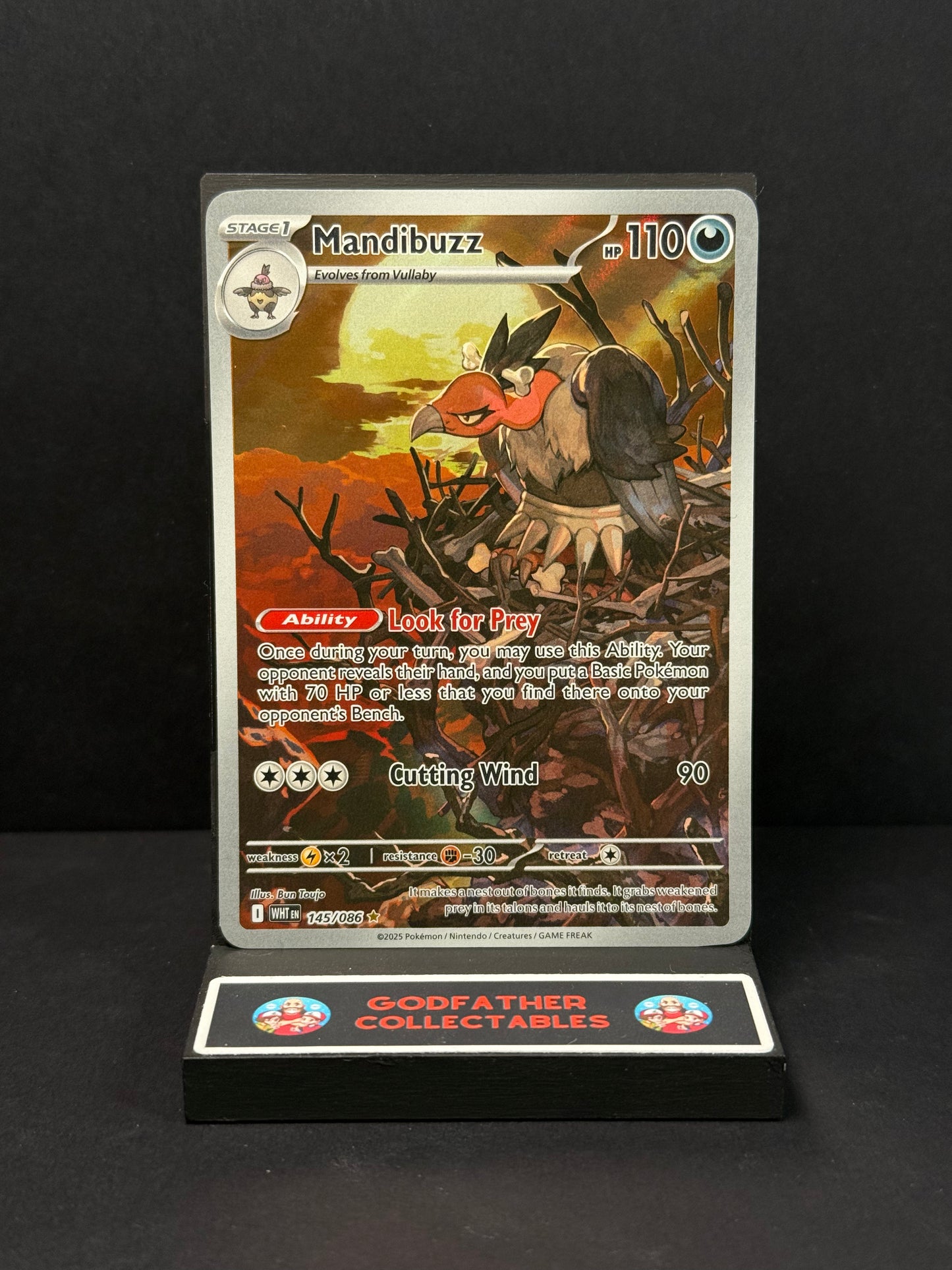 Pokémon White Flare Illustration Rare Mandibuzz #145