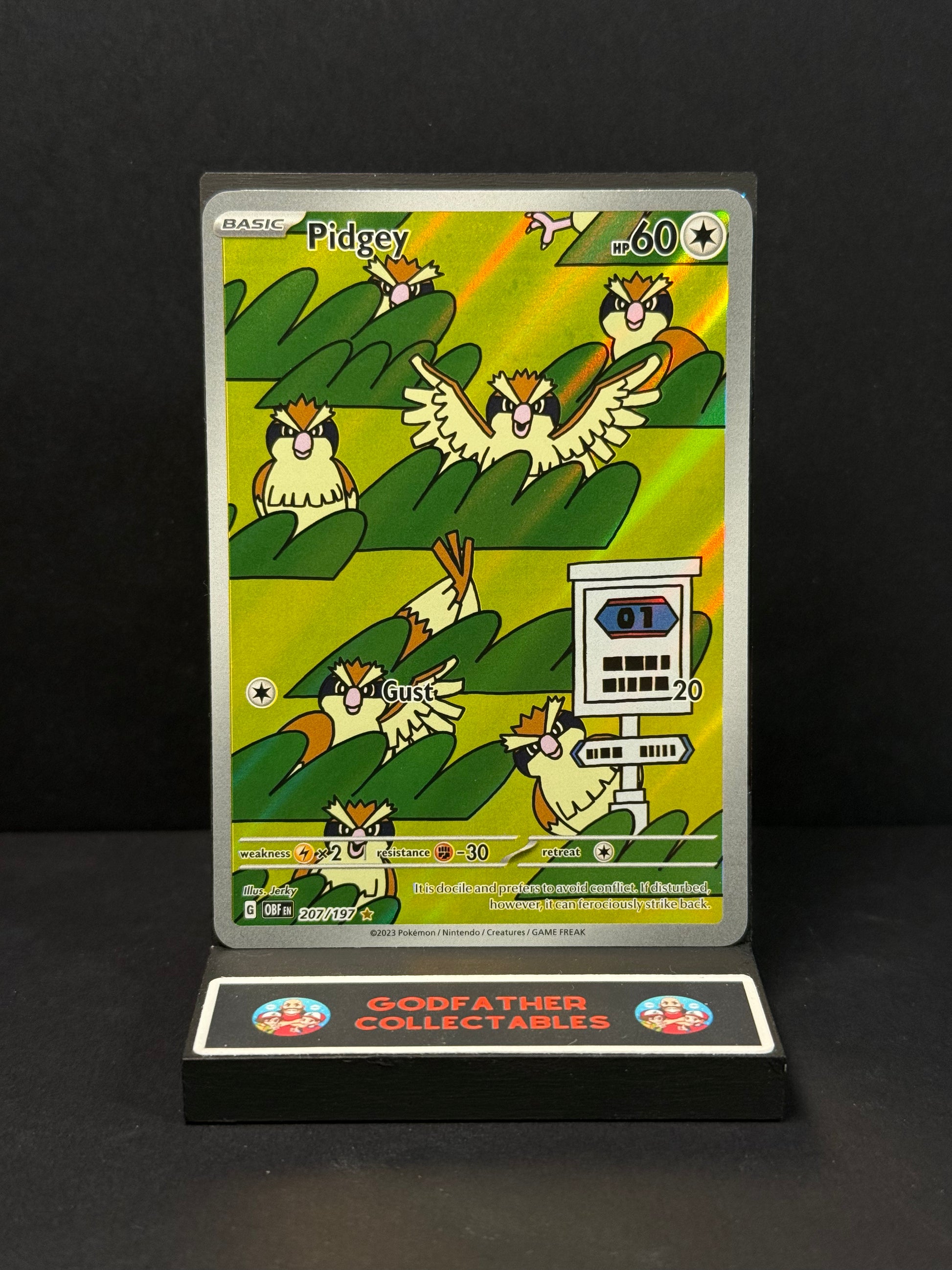 Pokémon Obsidian Flames Illustration Rare Pidgey #207 – The GodFather Collectables