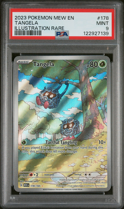 2023 Pokemon Mew En-151 Illustration Rare Tangela #178 PSA 9