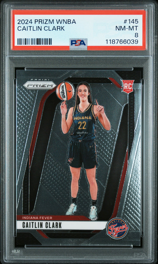 2024 Panini Prizm Wnba Caitlin Clark #145 PSA 8