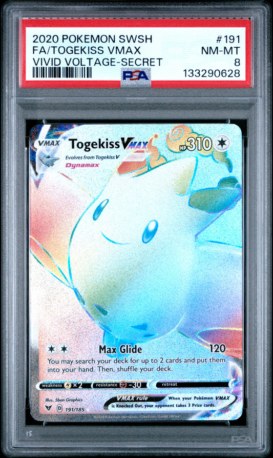 2020 Pokemon Sword & Shield Vivid Voltage Fa Togekiss Vmax #191 PSA 8