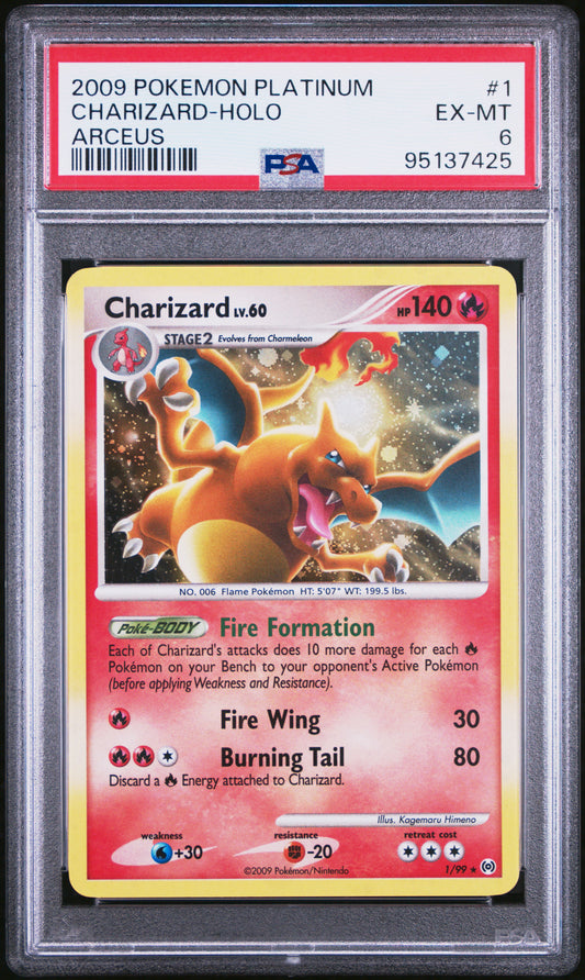 2009 Pokemon Platinum Arceus Charizard-Holo #1 PSA 6