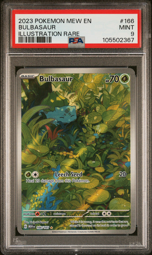 2023 Pokemon Mew En-151 Illustration Rare Bulbasaur #166 PSA 9