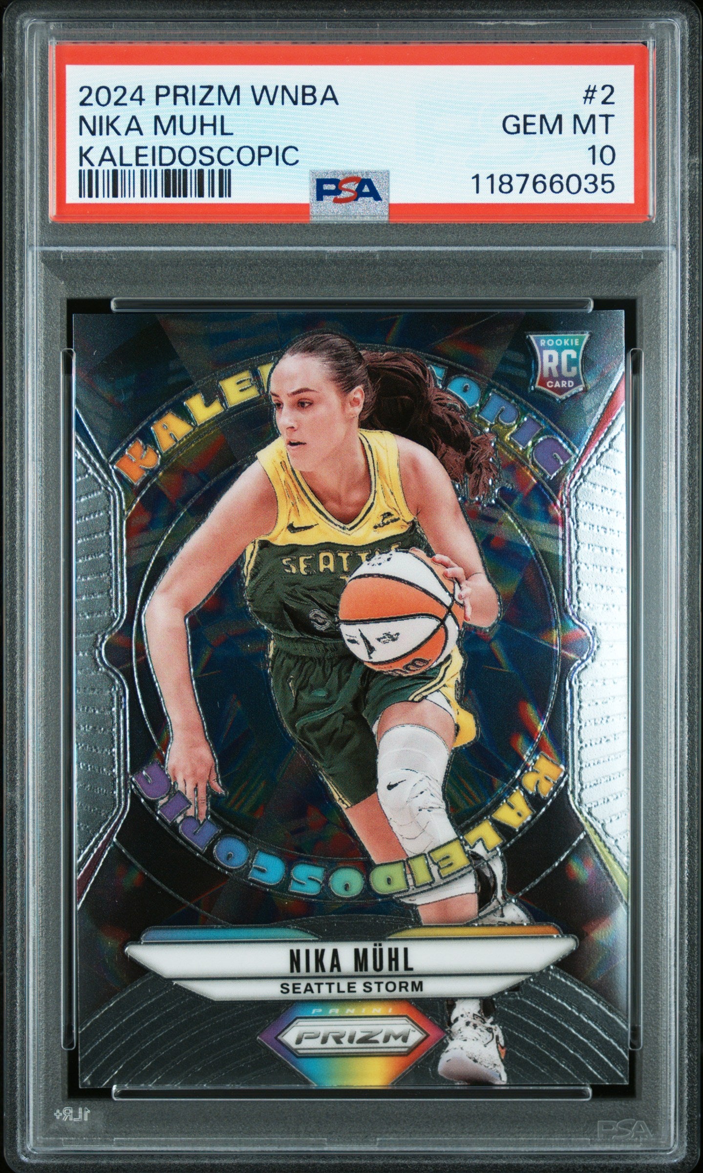2024 Panini Prizm Wnba Kaleidoscopic Nika Muhl #2 PSA 10