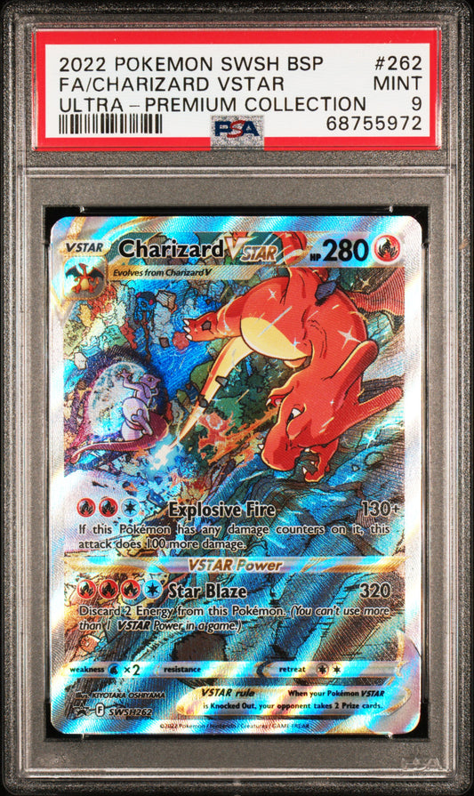 2022 Pokemon Swsh Black Star Promo Fa Charizard Vstar #262 PSA 9