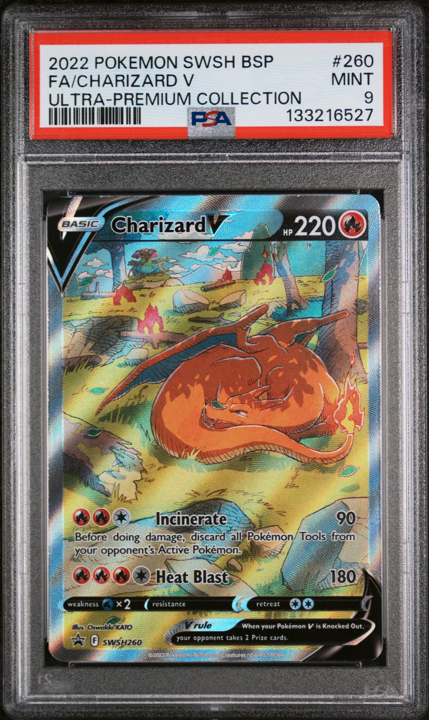 2022 Pokemon Swsh Black Star Promo Fa UPC Charizard V #260 PSA 9