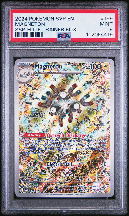 2024 Pokemon Svp En-Sv Black Star Promo Surging Sparks Etb Magneton #159 PSA 9