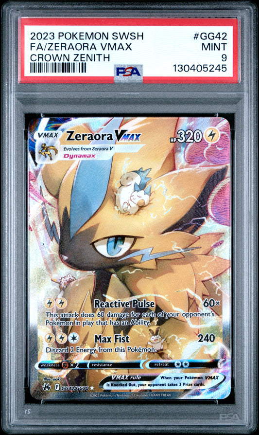 2023 Pokemon Sword And Shield Crown Zenith Fa Zeraora Vmax #GG42 PSA 9
