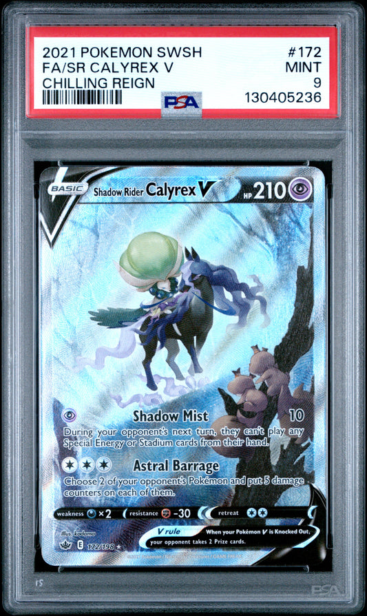 2021 Pokemon Sword & Shield Chilling Reign Fa Sr Calyrex V #172 PSA 9
