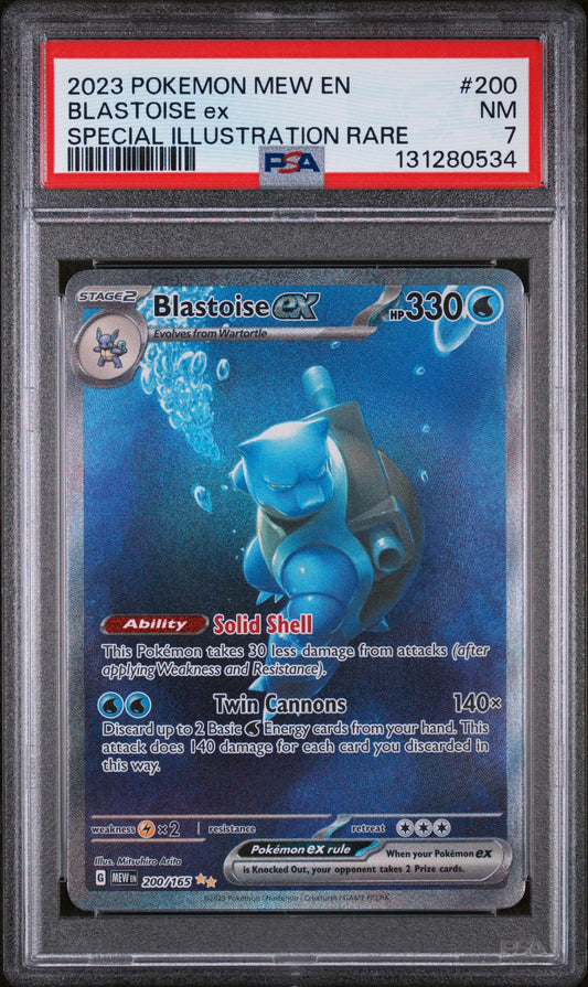 2023 Pokemon Mew En-151 Special Illustration Rare Blastoise Ex #200 PSA 7