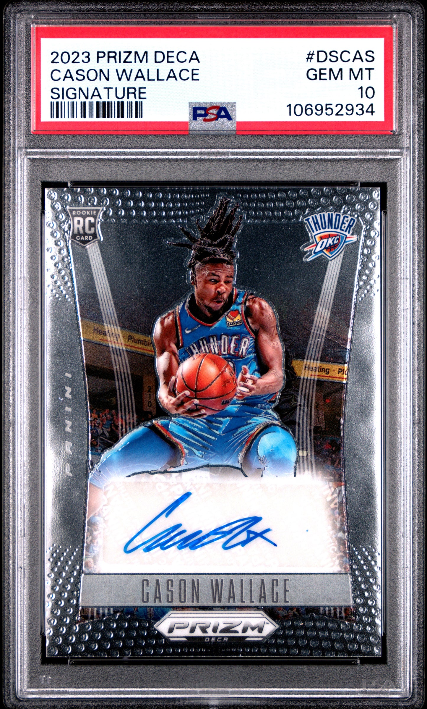2023 Panini Prizm Deca Signatures Cason Wallace #DSCAS PSA 10