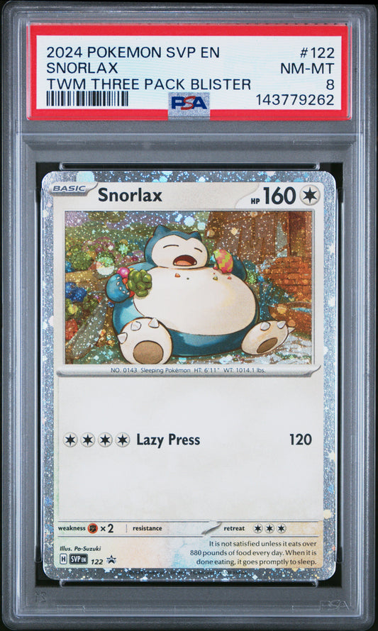 2024 Pokemon Svp En-Sv Black Star Promo Snorlax #122 PSA 8