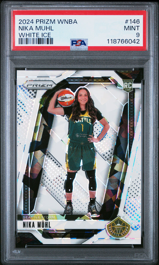 2024 Panini Prizm Wnba White Ice Nika Muhl #146 PSA 9