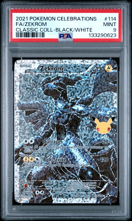 2021 Pokemon Celebrations Classic Collection Fa/Zekrom #114 PSA 9