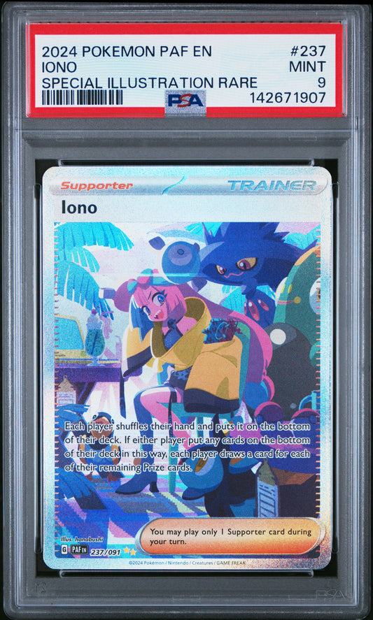 2024 Pokemon Paf En-Paldean Fates SIR Iono #237 PSA 9