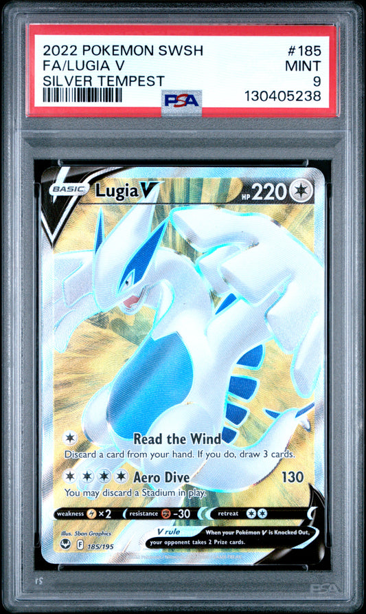 2022 Pokemon Sword & Shield Silver Tempest Fa Lugia V #185 PSA 9
