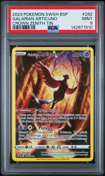 2023 Pokemon Swsh Black Star Promo Galarian Articuno #282 PSA 9