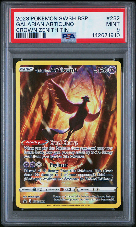 2023 Pokemon Swsh Black Star Promo Galarian Articuno #282 PSA 9