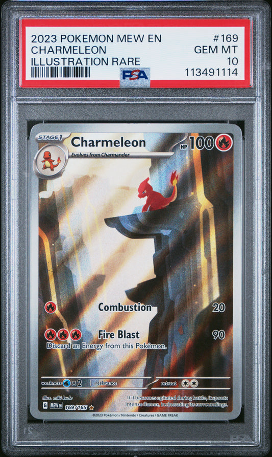 2023 Pokemon Mew En-151 Illustration Rare Charmeleon #169 PSA 10