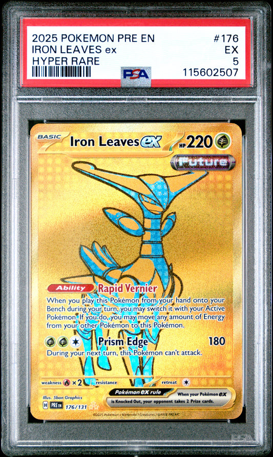 2025 Pokemon Pre En-Prismatic Evolutions 2025 Pokemon Pre En-Prismatic Evolutions Iron Leaves Ex #176 Iron Leaves Ex #176 PSA 5