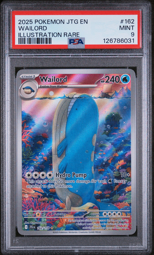 2025 Pokemon Jtg En-Journey Together Wailord #162 PSA 9