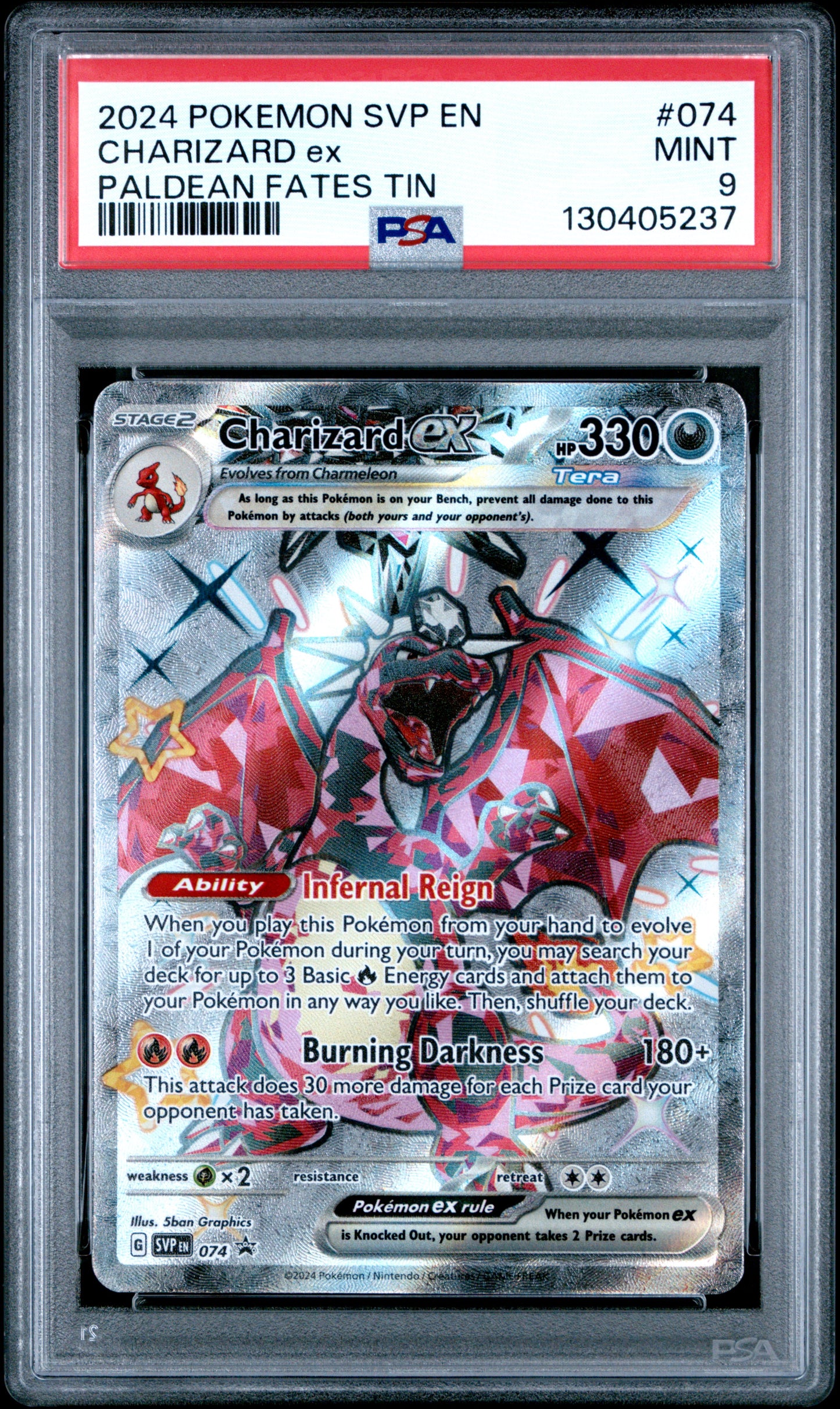 2024 Pokemon Svp En-Sv Black Star Promo Charizard Ex #074 PSA 9