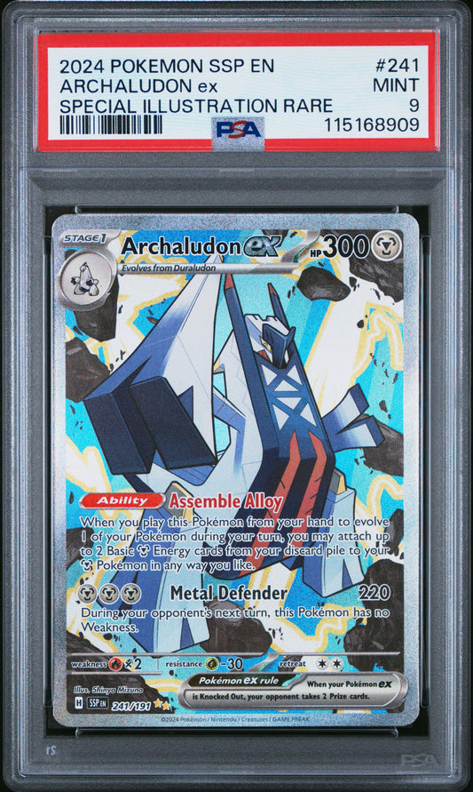 2024 Pokemon Ssp En-Surging Sparks Special Illustration Rare Archaludon Ex #241 PSA 9