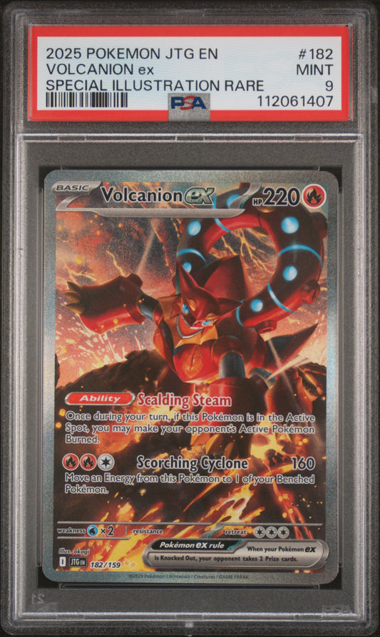 2025 Pokemon Jtg En-Journey Together Special Illustration Rare Volcanion Ex #182 PSA 9