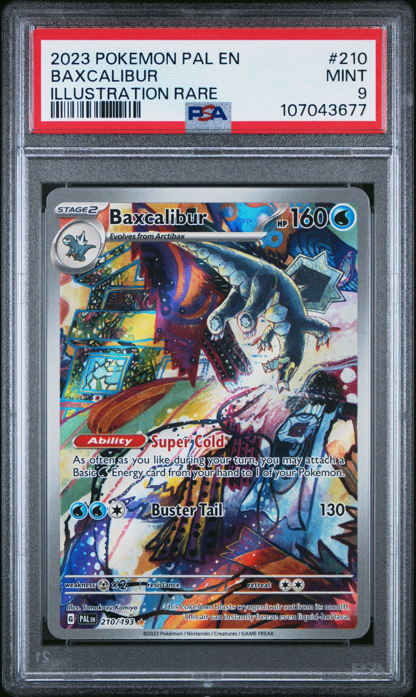 2023 Pokemon Pal En-Paldea Evolved Illustration Rare Baxcalibur #210 PSA 9