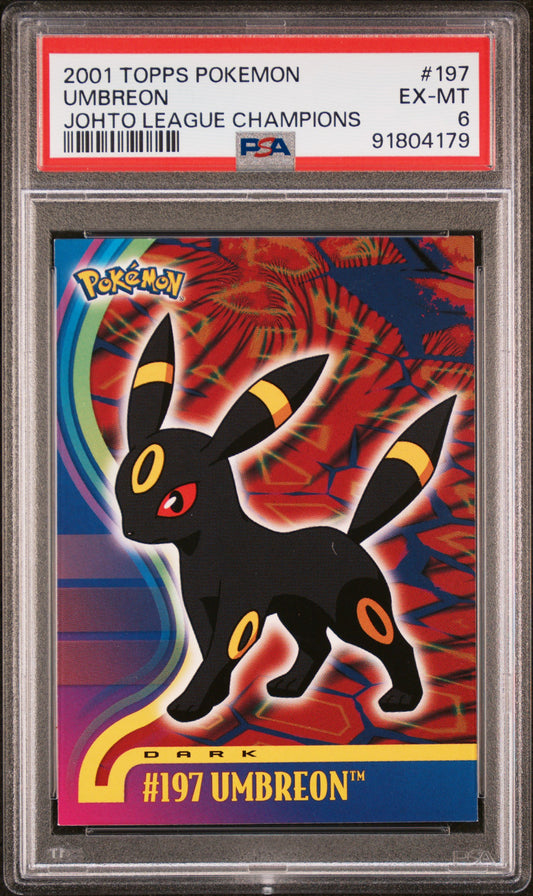2001 Topps Pokemon Johto League Champions Umbreon #197 PSA 6
