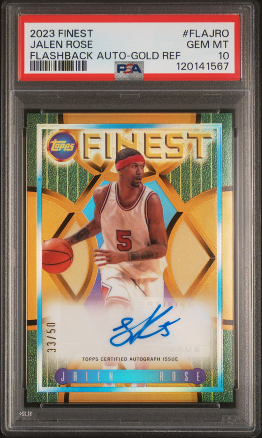 2023 Topps Finest Flashback Autographs Jalen Rose #FLAJRO PSA 10  33/50