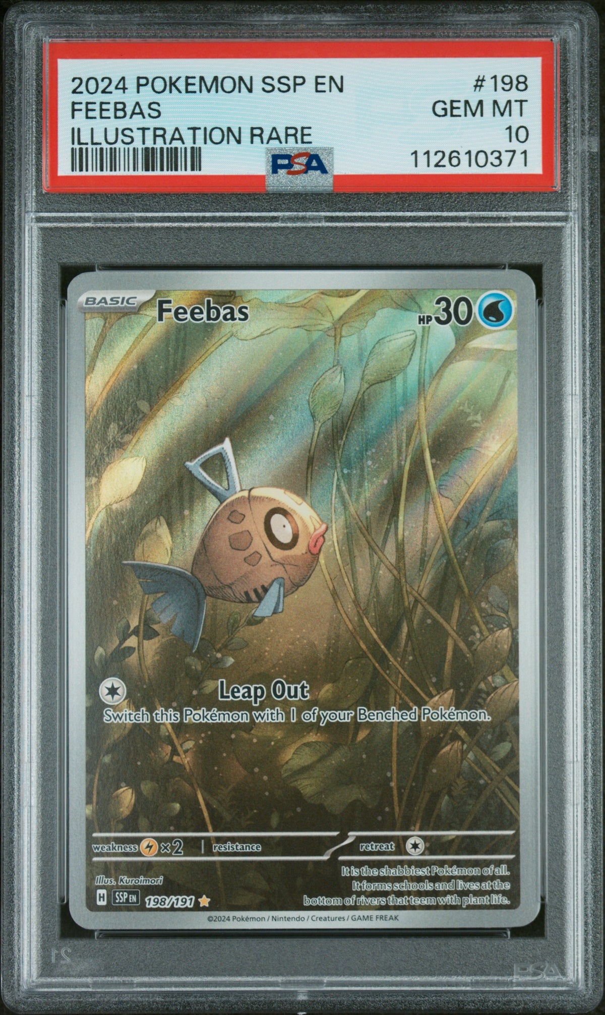 2024 Pokemon Ssp En-Surging Sparks Illustration Rare Feebas #198 PSA 1 ...