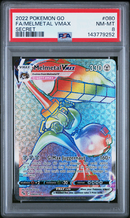 2022 Pokemon Go Fa Melmetal Vmax #080 PSA 8