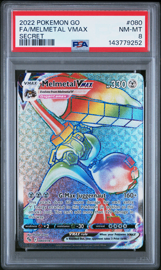 2022 Pokemon Go Fa Melmetal Vmax #080 PSA 8