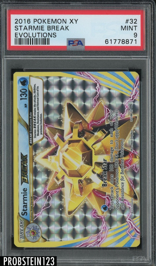 2016 Pokemon Xy Evolutions Starmie Break #32 PSA 9