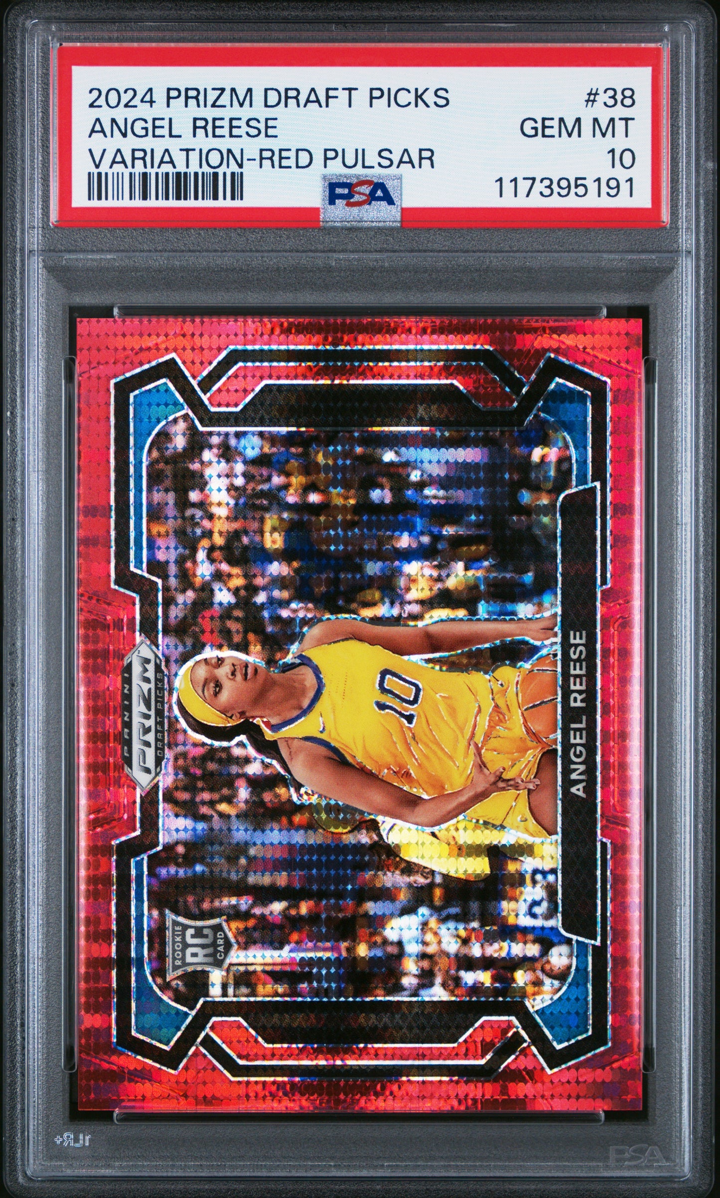 2024 Panini Prizm Draft Picks Variation-Red Pulsar Angel Reese #38 PSA 10