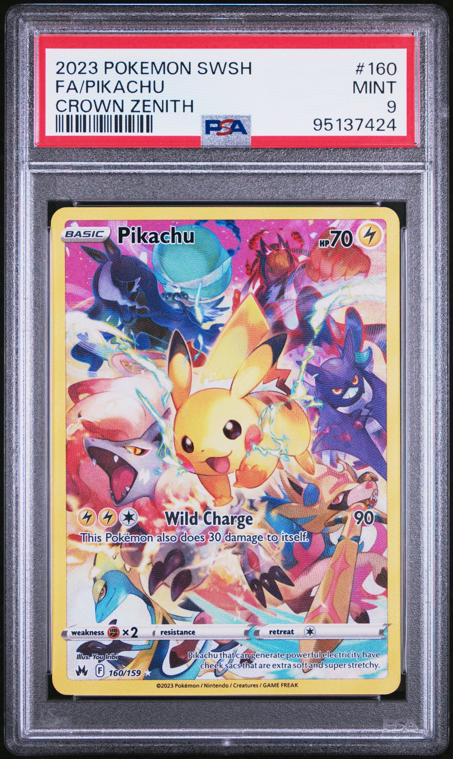 2023 Pokemon Sword And Shield Crown Zenith Fa/Pikachu #160 PSA 9