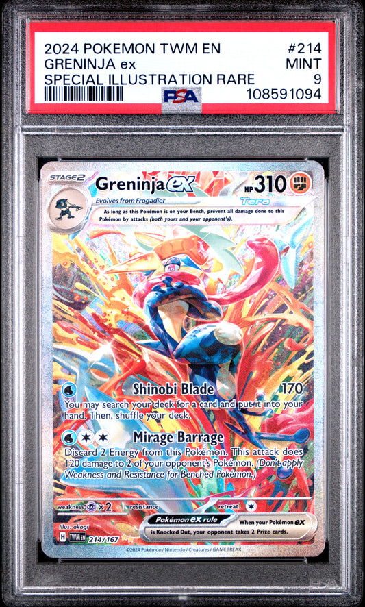 2024 Pokemon Twm En-Twilight Masquerade Special Illustration Rare Greninja Ex #214 PSA 9