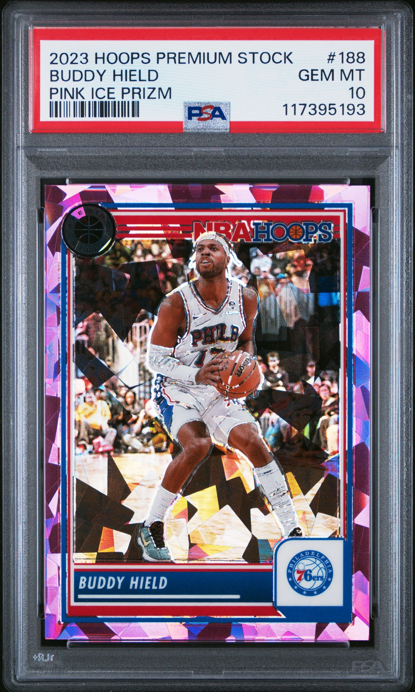 2023 Panini Hoops Premium Stock Pink Ice Prizm Buddy Hield #188 PSA 10. POP 1